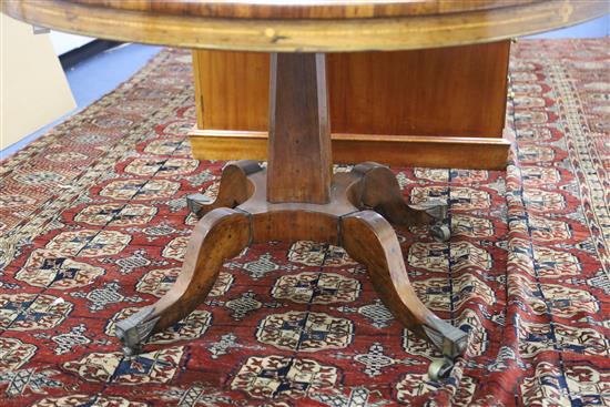 A Regency brass strung rosewood breakfast table, Diam.3ft 10in. H.2ft 6in.